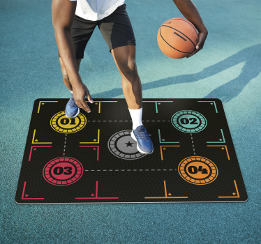obdĺžnikový vinylový koberec basketbalový tréning - Tenstickers