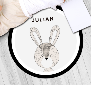 vinylový koberec pre bábätko personalizovaný zajačik - Tenstickers