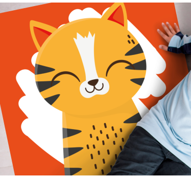 vinylový koberec pre bábätko šťastný dizajn tigra - Tenstickers