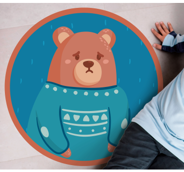 vinylový koberec pre bábätko sveter so smutným medveďom - Tenstickers