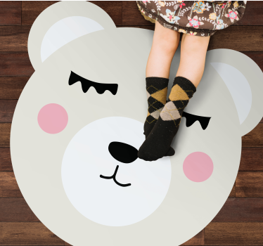 detský vinylový koberec dizajn tváre medveďa - Tenstickers