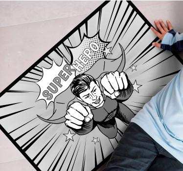 detský vinylový koberec dynamická superhrdinská grafika - Tenstickers