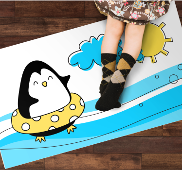 detský vinylový koberec hravá ilustrácia tučniaka - Tenstickers