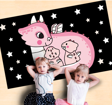 detský vinylový koberec hravé dračie duo - Tenstickers