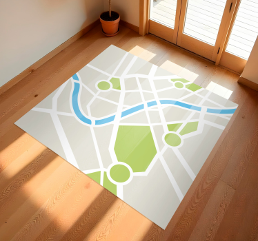 detský vinylový koberec ihrisko s mapou mesta - Tenstickers