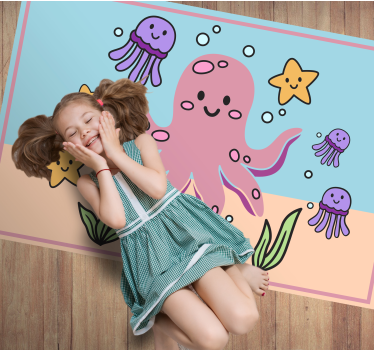 detský vinylový koberec ilustrácie priateľov oceánu - Tenstickers