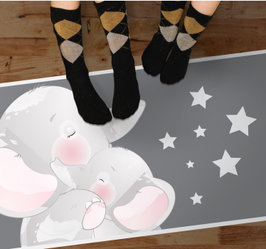 detský vinylový koberec spiace slony - Tenstickers
