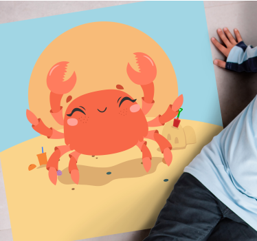 detský vinylový koberec veselý kreslený krab - Tenstickers