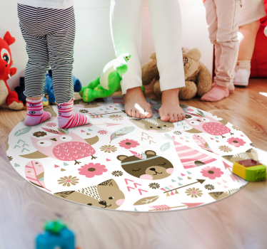 Vinylový koberec pre detské medvede a sovy - Tenstickers