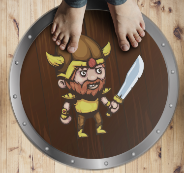 Rôzne vinylové koberce pre deti s vikingom na hnedej ploche - Tenstickers