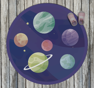 Vinylový koberec rôzne planéty galaxie deti vinylový koberec - Tenstickers