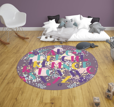 Vinylový koberec s kvetinovou abecedou - Tenstickers