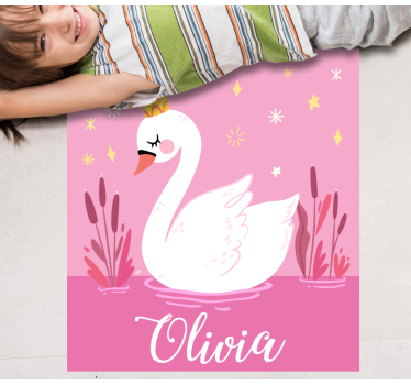 rôzne vinylové koberce pre deti princezná labuť s menom - Tenstickers