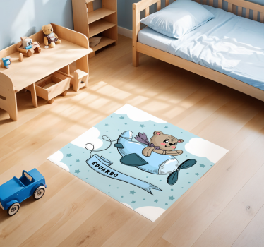 vinylový koberec meno customizable Teddy Pilot Design - Tenstickers