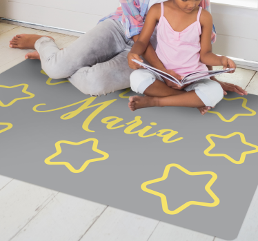 rôzne vinylové koberce pre deti hviezdne žlté meno - Tenstickers