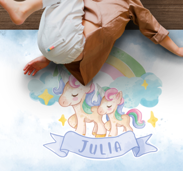 Rôzne vinylové koberce pre deti s ilustráciou jednorožcov - Tenstickers
