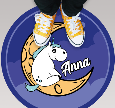 Rôzne vinylové koberce pre deti s jednorohom na mesiaci - Tenstickers