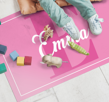 rôzne vinylové koberce pre deti ružový dizajn s iniciálami - Tenstickers