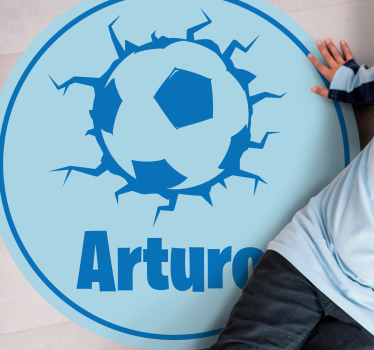 Rôzne vinylové koberce pre deti s futbalovou loptou s menom - Tenstickers