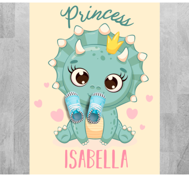 rôzne vinylové koberce pre deti dinosauria princezná s menom - Tenstickers