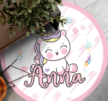 rôzne vinylové koberce pre deti mláďa jednorožca s menom - Tenstickers