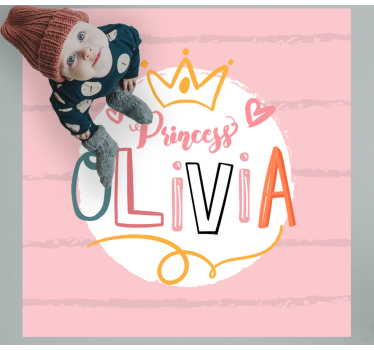 rôzne vinylové koberce pre deti korunovaná princezná s menom - Tenstickers