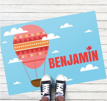 rôzne vinylové koberce pre deti červený balón s menom - Tenstickers