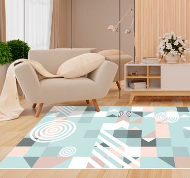 Vinylový koberec severské geometrické pastelové tóny - Tenstickers
