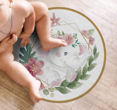 Vinylový koberec slon v džungli na zvieratách - Tenstickers