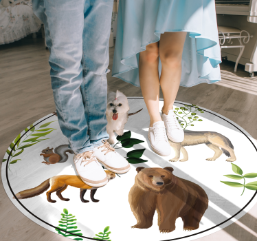 rôzne vinylové koberce pre deti priateľské lesné stvorenia - Tenstickers