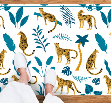 vinylový koberec pre bábätko tropický leopardí vzor - Tenstickers