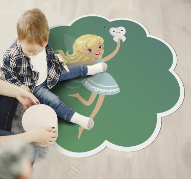 Zúbková víla s vinylovým kobercom pre deti s úsmevom na zube - Tenstickers