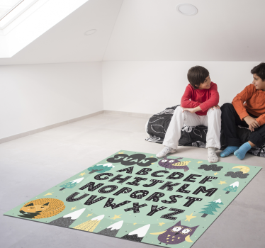 Zvieracia abeceda vinyl koberec s menom - Tenstickers