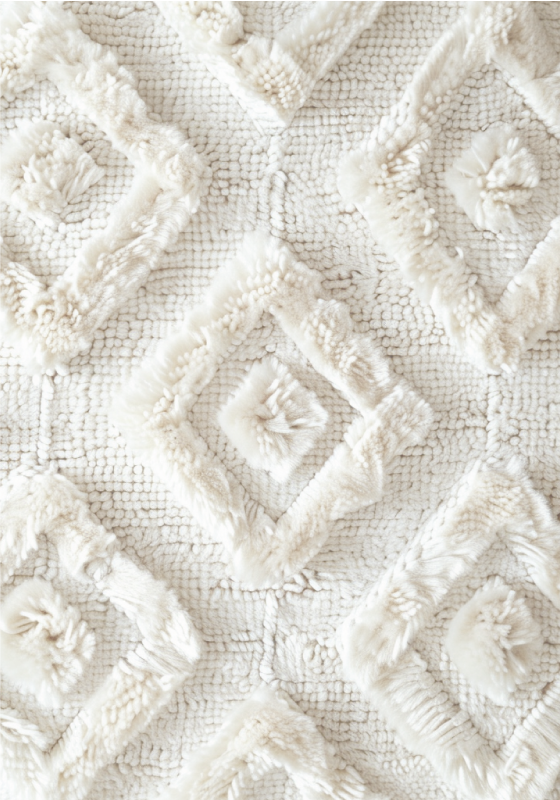 biely vinylový koberec diamantový vzor - Tenstickers