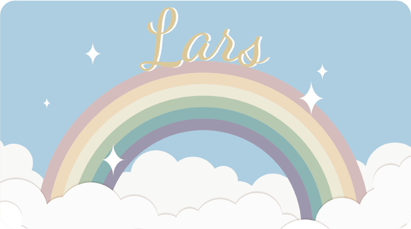 vinylový koberec s menom prispôsobená dúha - Tenstickers