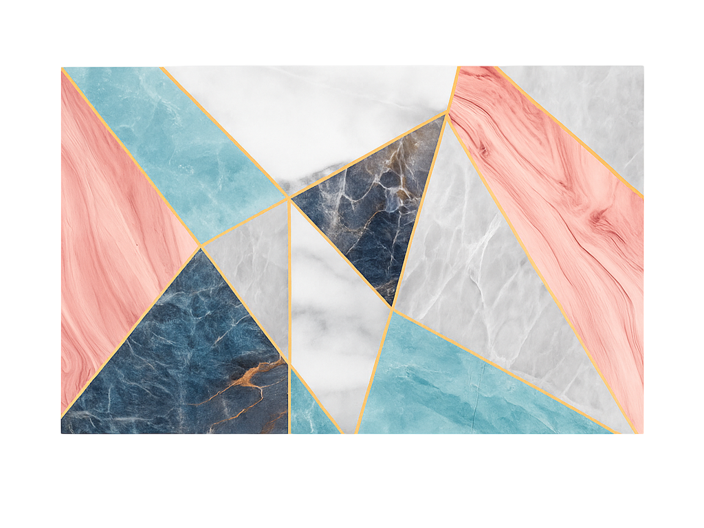 Mramorový vinylový koberec farebný geometrický dizajn - Tenstickers