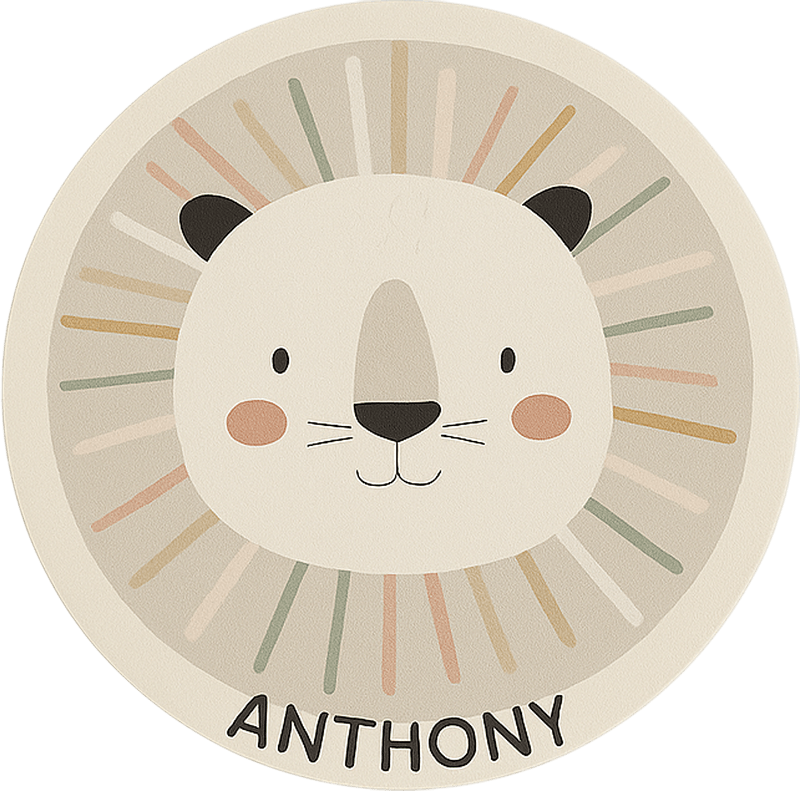 rôzne vinylové koberce pre deti vlastný béžový lev - Tenstickers