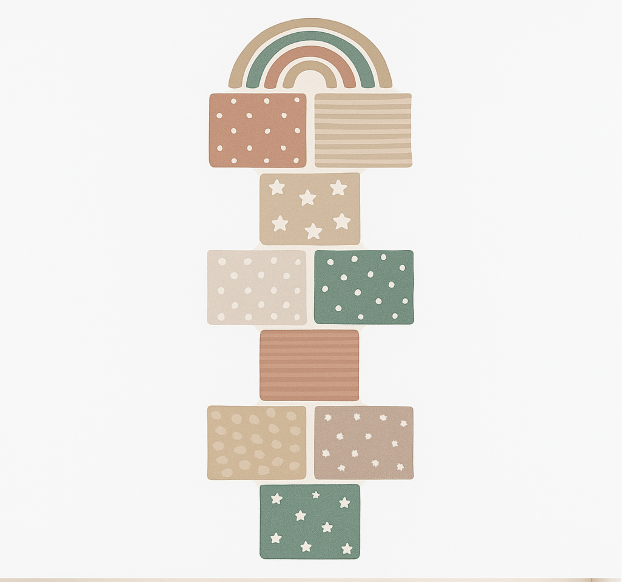 rôzne vinylové koberce pre deti béžová hra s paskačom - Tenstickers