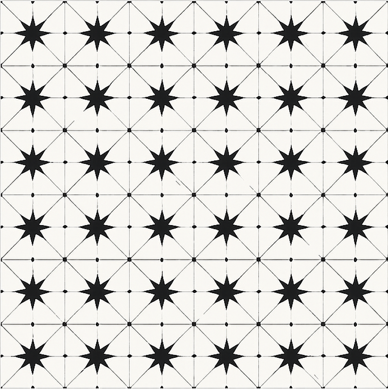 vinylový koberec do jedálne enkaustický hviezdicový vzor - Tenstickers