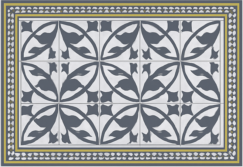 Vinylový koberec do obývačky s encaustickým vzorom - Tenstickers