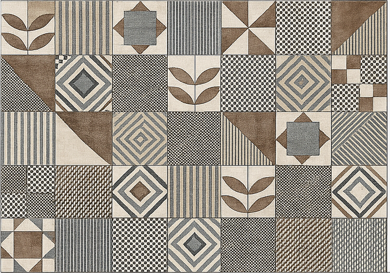 Vinylový koberec do kuchyne abstraktná geometrická príroda - Tenstickers