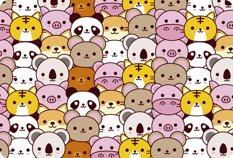 Vinylové koberce zvieratá roztomilé bábätká - Tenstickers