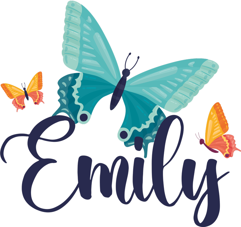 Vinylové koberce zvieratá dvojfarebné motýle s menom - Tenstickers