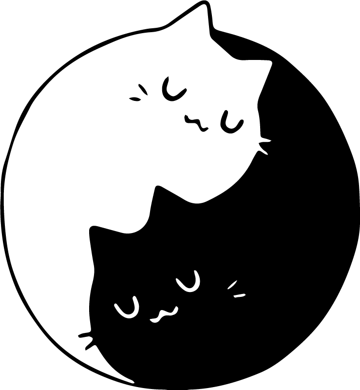 Vinylové koberce zvieratá mačky yin yang - Tenstickers