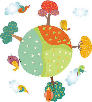 Vinylové koberce zvieratá jarný biely kruh - Tenstickers