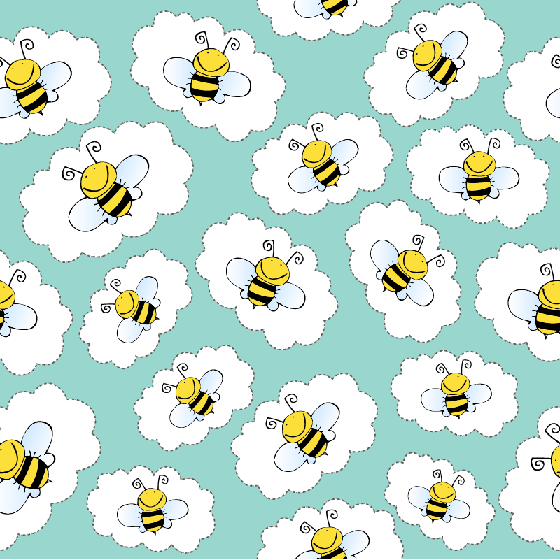 Vinylové koberce zvieratá biele stromy a včely - Tenstickers