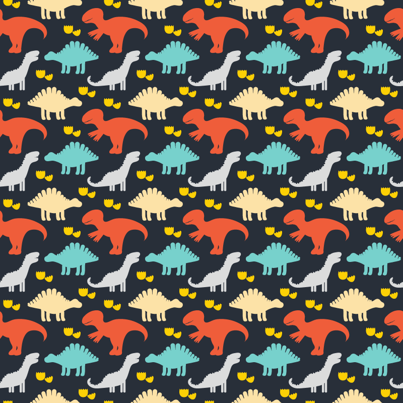Vinylové koberce zvieratá s farebnými dinosaurami - Tenstickers