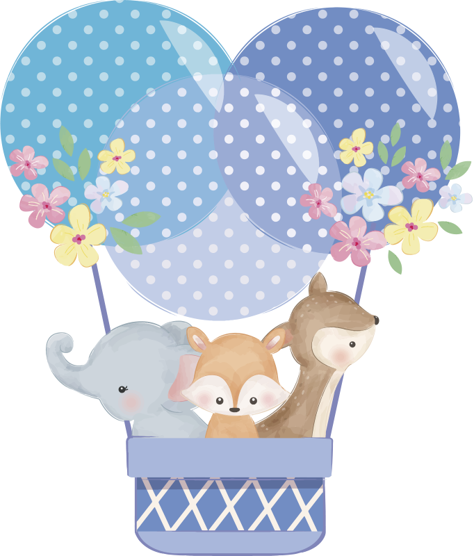 Vinylové koberce zvieratá akvarelové balóniky - Tenstickers