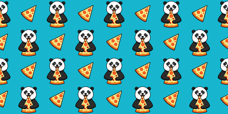 Vinylové koberce zvieratá panda s pizzou - Tenstickers