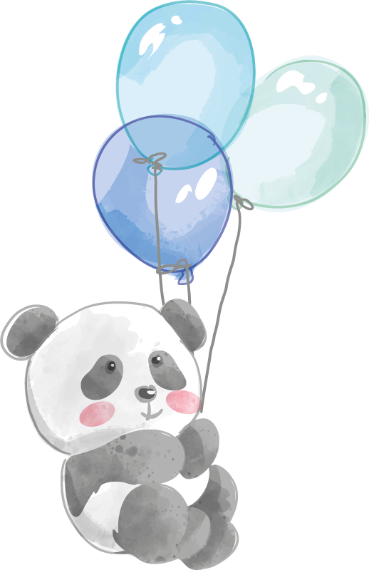 Vinylové koberce zvieratá detská banda s tromi balónmi - Tenstickers